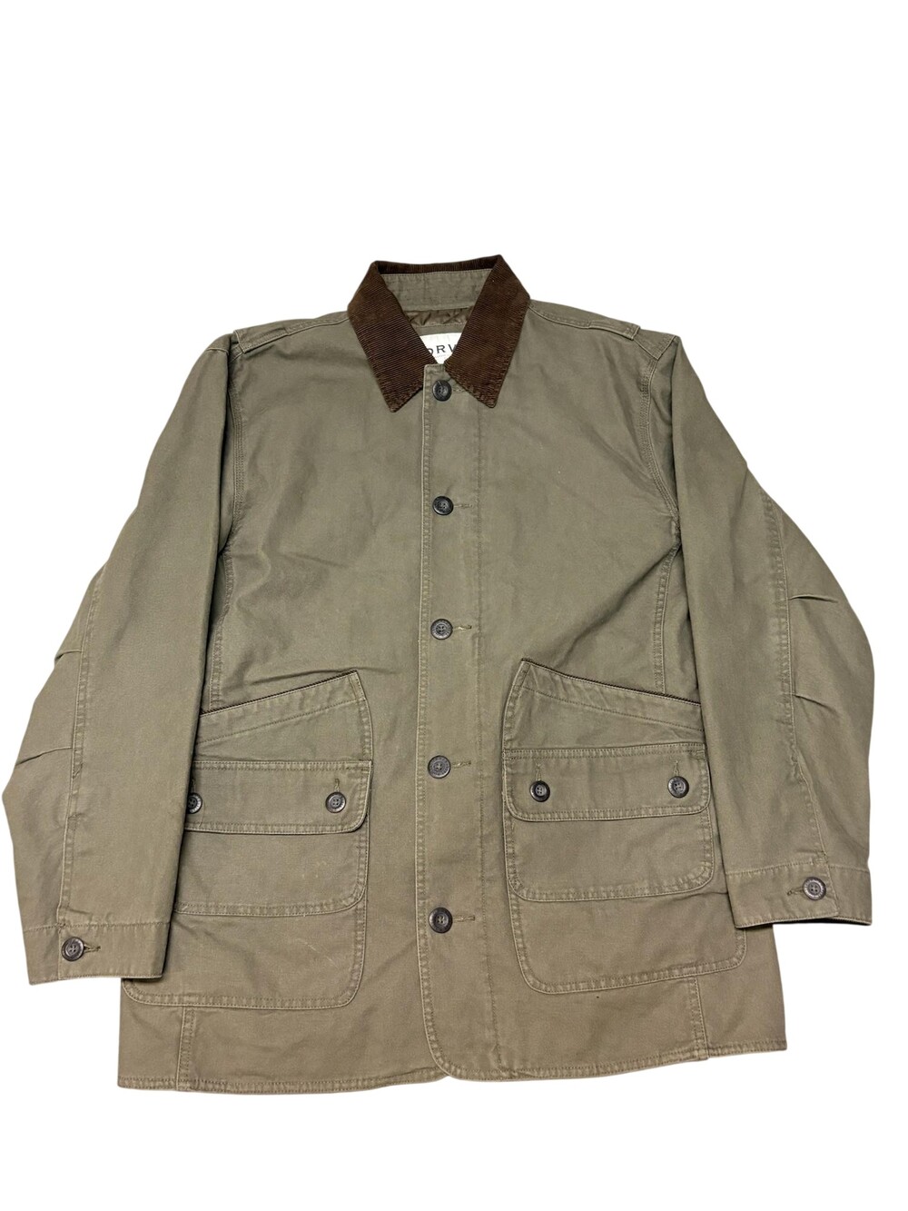 Orvis Coat Mens Large Green Canvas Quilted Lined Field Hunting Outdoor chore